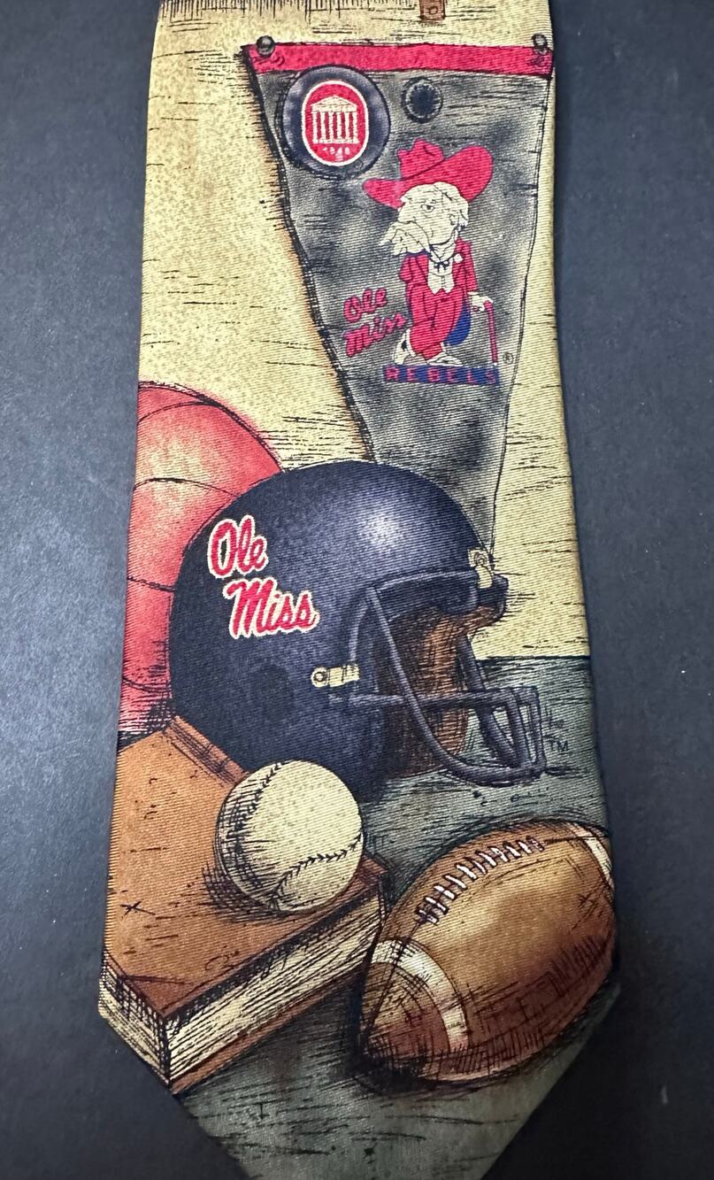 Ole Miss Rebels Col Colonel Reb Silk Tie Football